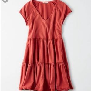 American Eagle short sleeve tiered dress N…